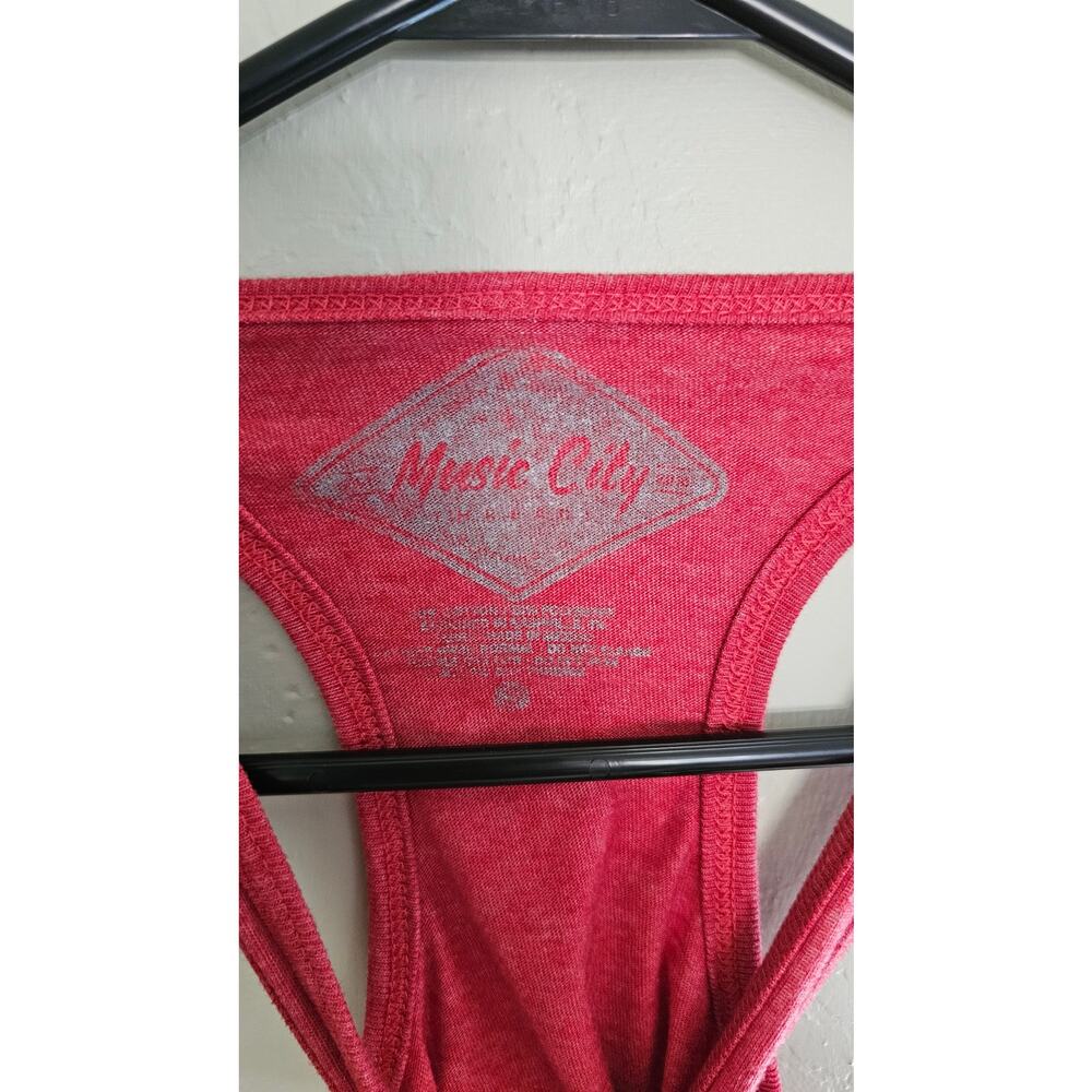 Music City Nudie's Nashville Racerback Tank Top Heather Red - Picture 3 of 4